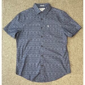 Penguin Original Men's‎ Hawaiian Pattern Button Up Short Sleeve Shirt Size Small